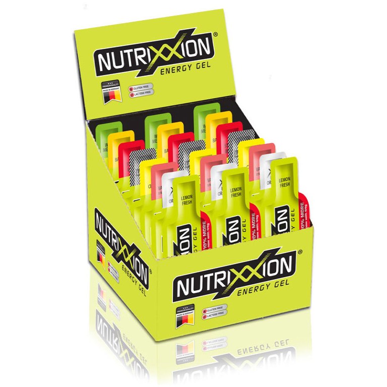 Produktbild von Nutrixxion Energy Gel mit Kohlenhydraten und Vitaminen - Gemischt - Mixed Box mit 24x 44g