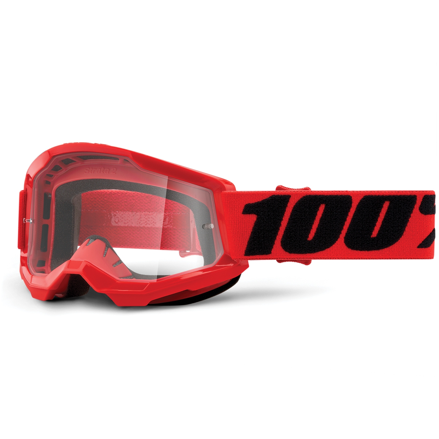 Productfoto van 100% Strata 2 Youth Goggle - Clear Lens - Red