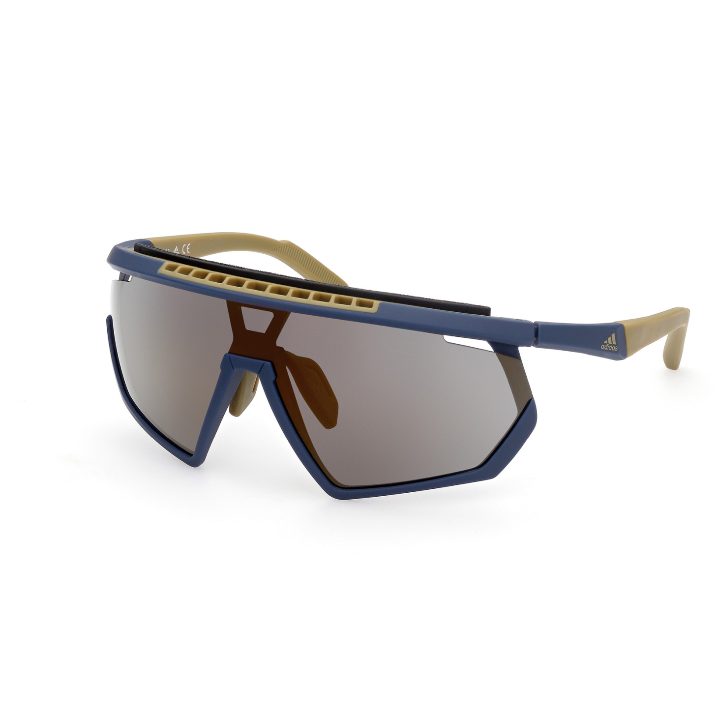 adidas Cmpt Aero Pro SP0029 H Sport Sunglasses Pure Blue Contrast Mirror Gold Flash