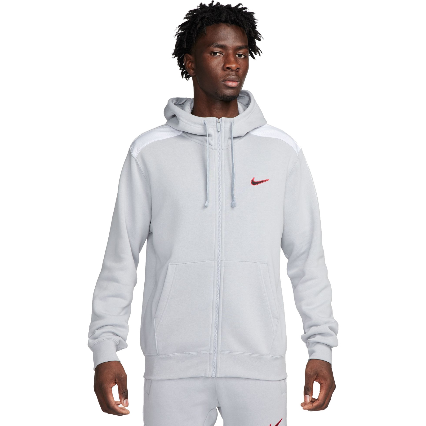 Nike Sportswear Full-Zip Fleece Hoodie Men - wolf grey/white FQ8819-012