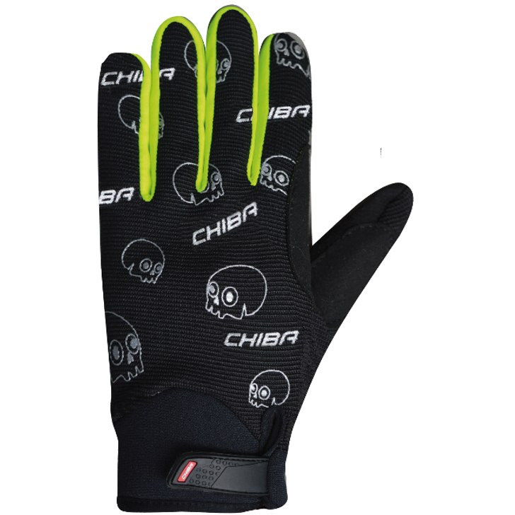 Picture of Chiba Bones Cycling Gloves Kids - black/neon yellow