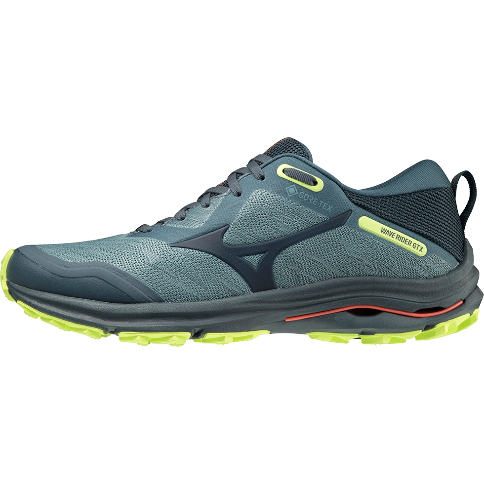 Picture of Mizuno Wave Rider GTX Trail Running Shoes J1GC2179 - Orion Blue / Orion Blue / Neo Lime