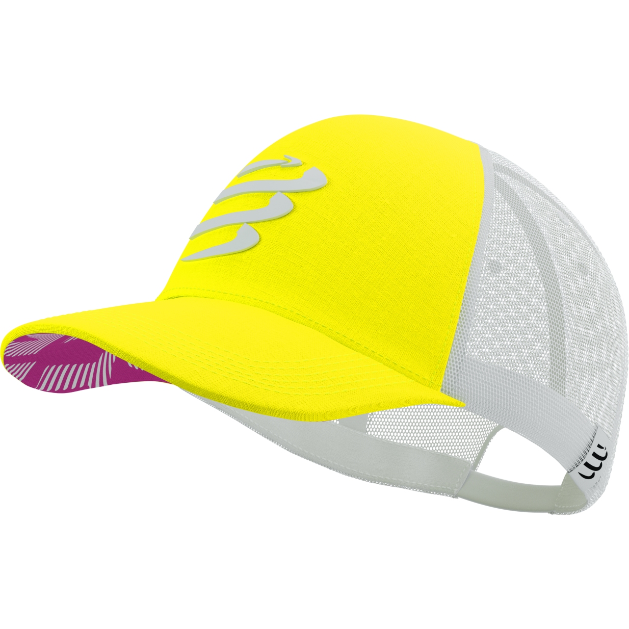 Produktbild von Compressport Trucker Cap - white/safety yellow/neon pink