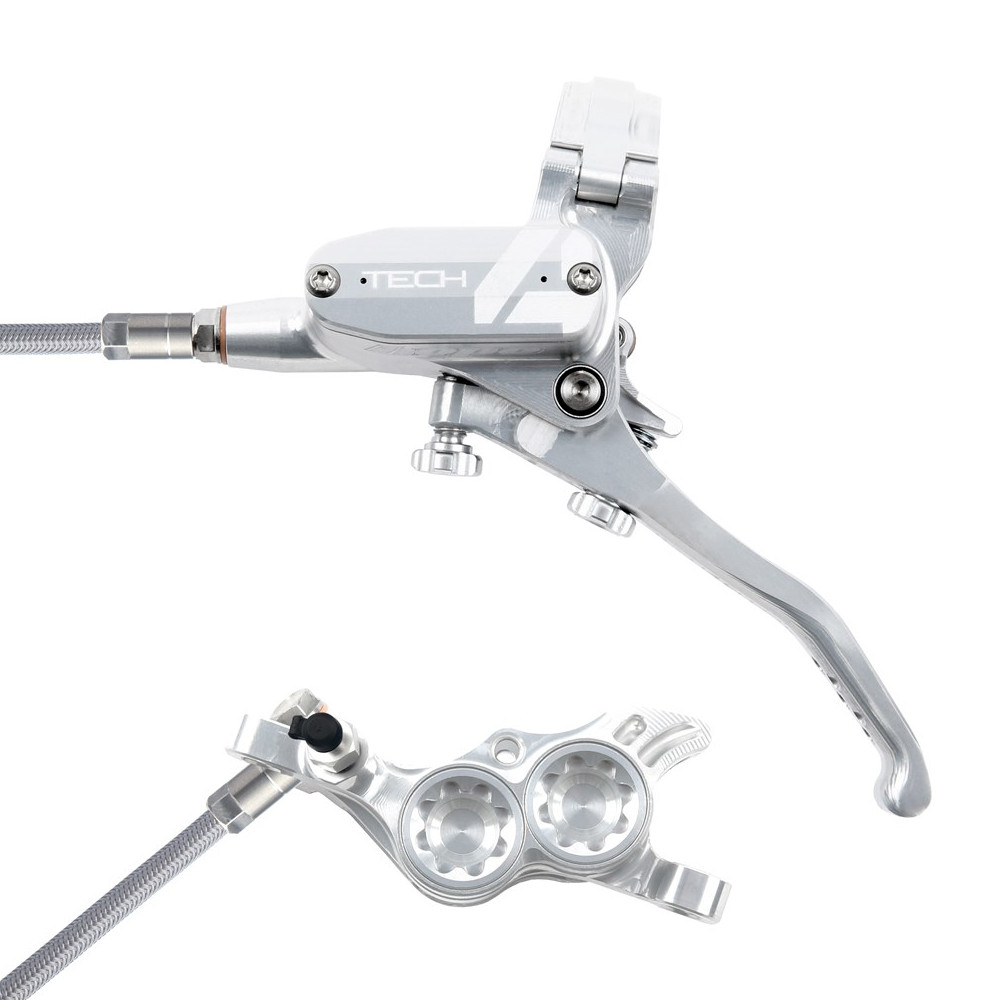 Picture of Hope Tech 4 E4 Disc Brake - Steel Braided - silver/silver - Lever right