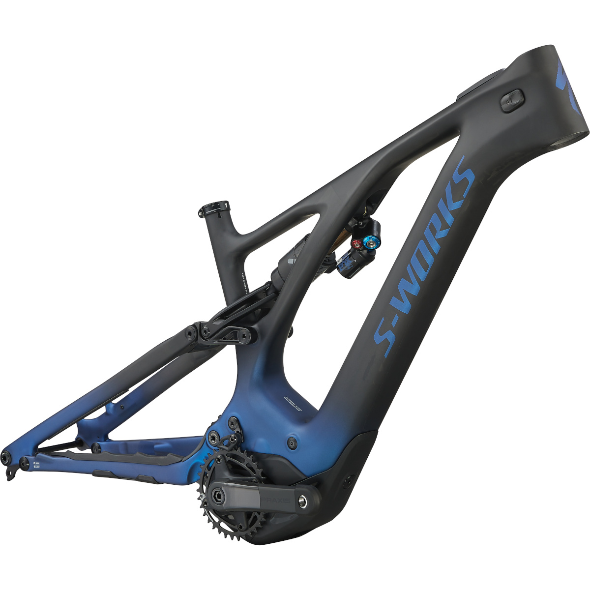 Picture of Specialized S-WORKS TURBO LEVO Carbon - Electric Mountain Bike Frameset - 2022 - blue ghost gravity fade / black / light silver