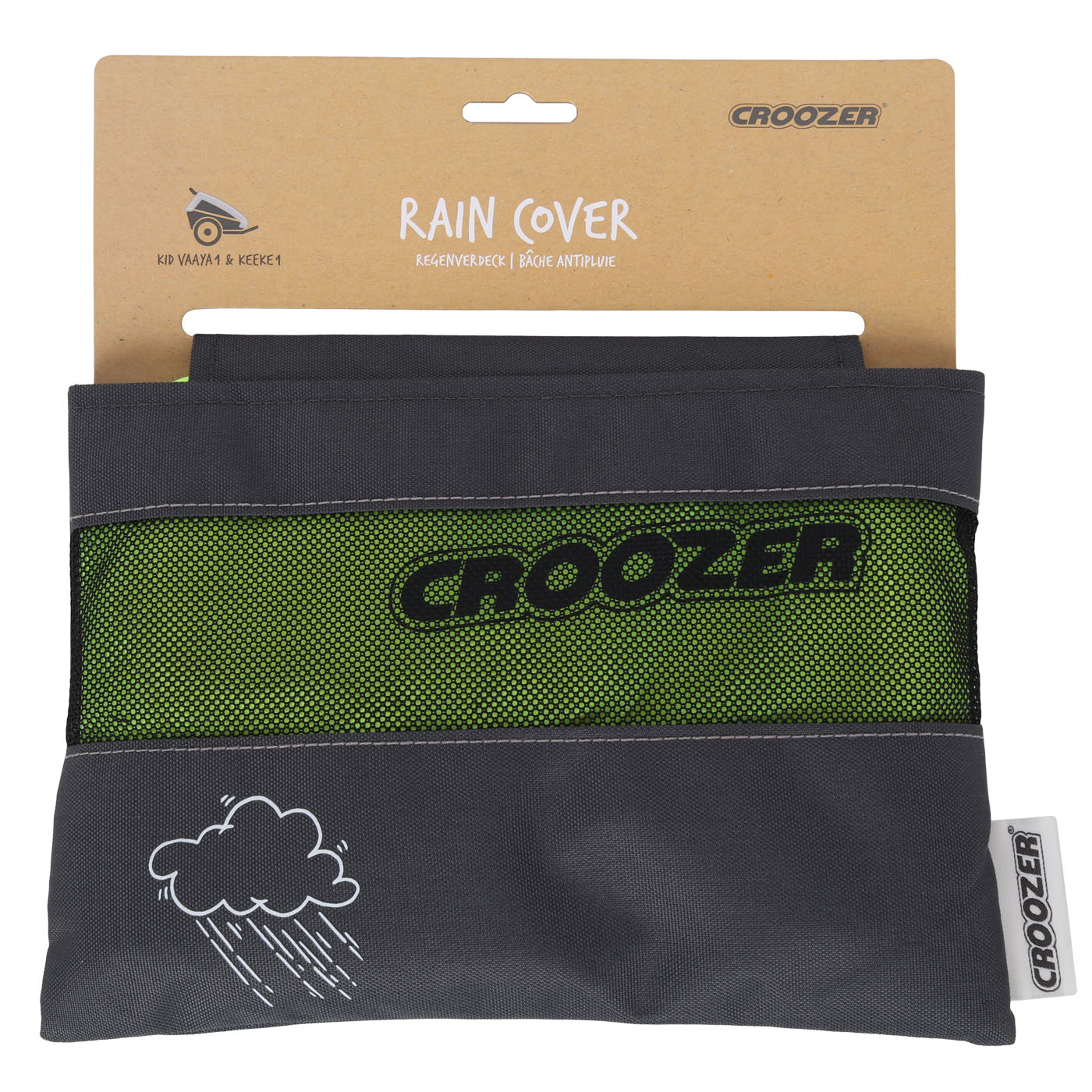 Productfoto van Croozer Rain Cover for Kid 1-Seat Bike Trailer - lightning yellow
