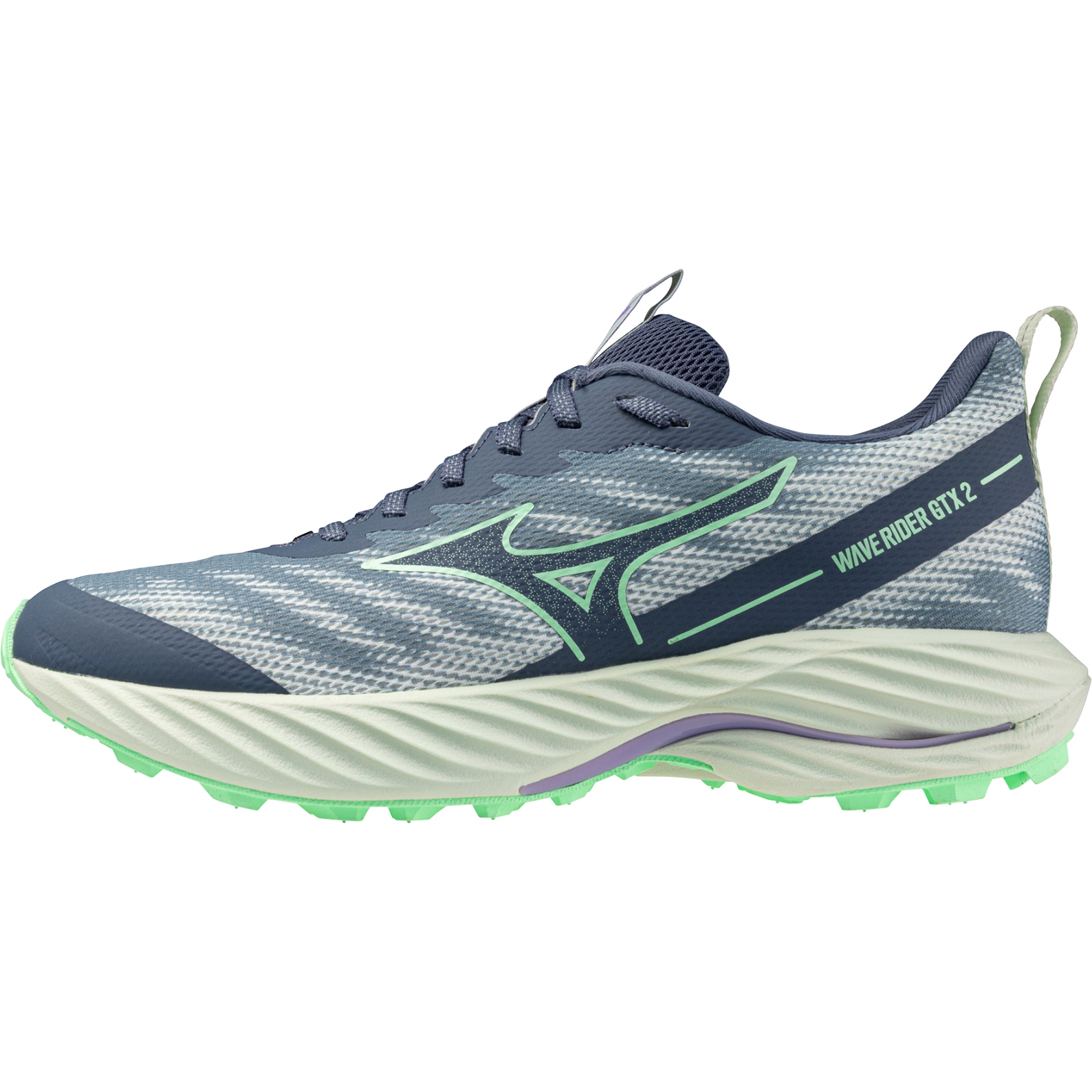 Produktbild von Mizuno Wave Rider GTX 2 Laufschuhe Damen - Citadel/Vintage Indigo/Hint of Mint