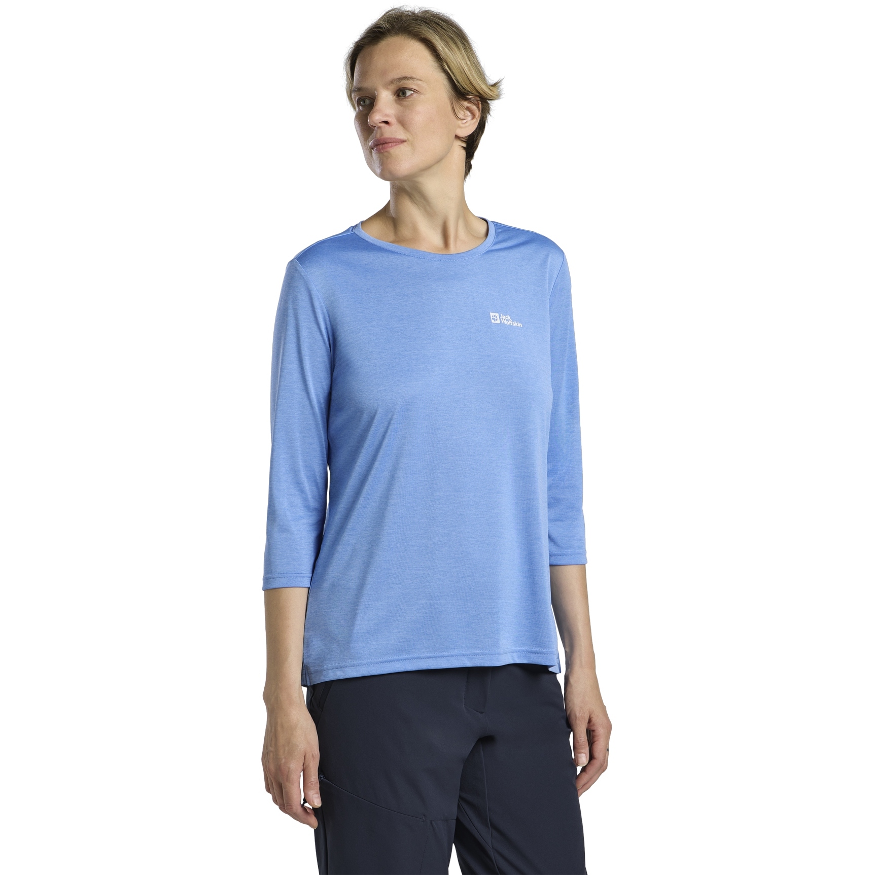 Produktbild von Jack Wolfskin Crosstrail 3/4 T-Shirt Damen - mid blue