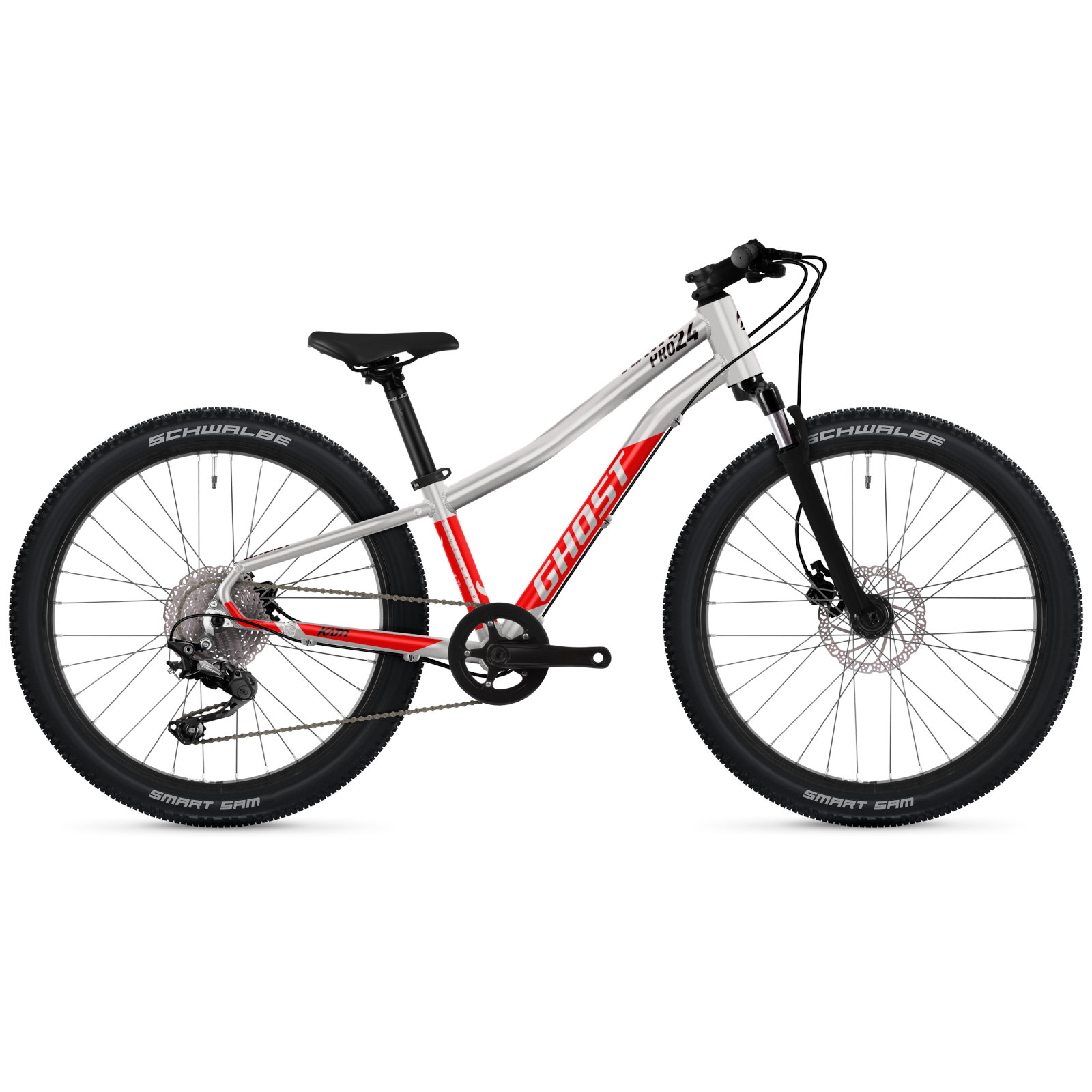 Picture of Ghost KATO PRO - 24&quot; Kids Bike - 2024 - rainbow silver / riot red glossy