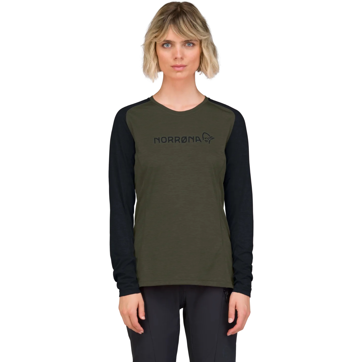 Легкая женская рубашка с длинным рукавом Norrona fjørå equaliser - Olive Night olive