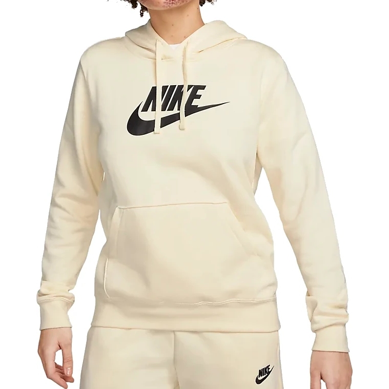 Nike Sportswear Club Fleece Logo Hoodie Women - coconut milk/black  DQ5775-113