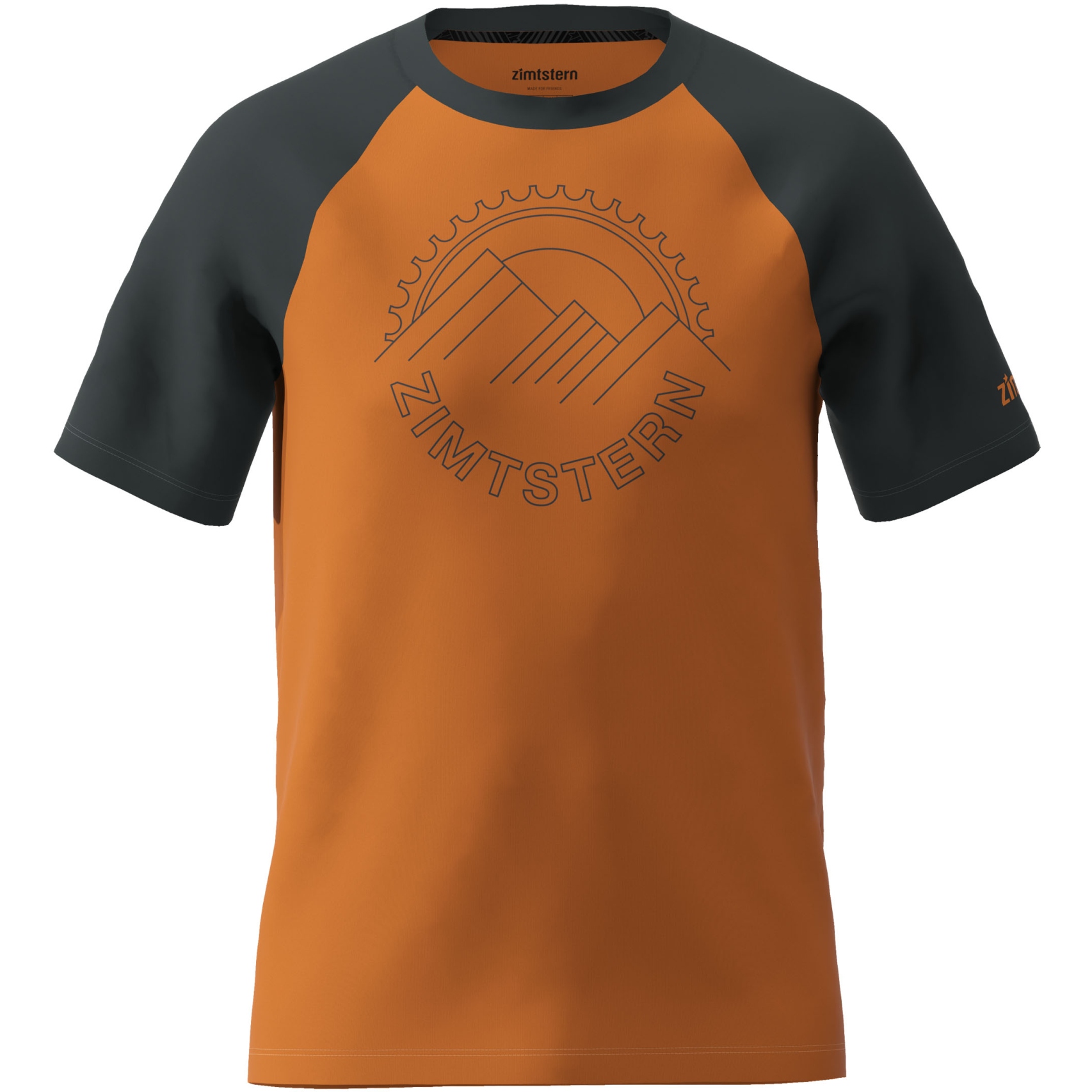 Produktbild von Zimtstern Ringz Männer Casual Performance T-Shirt - Burnt Orange/Pirate Black