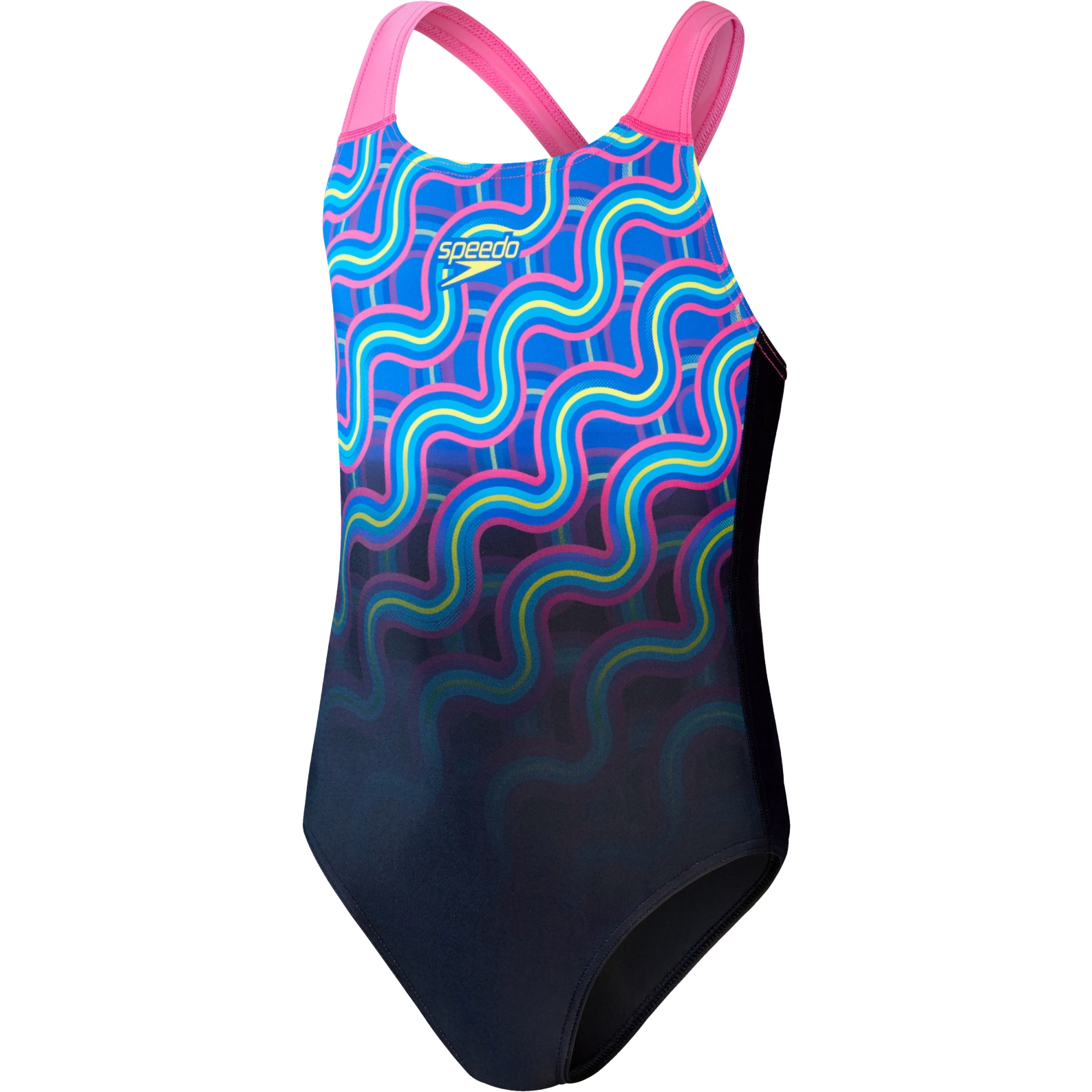 Produktbild von Speedo Digital Placement Splashback Badeanzug Mädchen - true navy/rose violet/beautiful blue/bright yellow/lapis blue