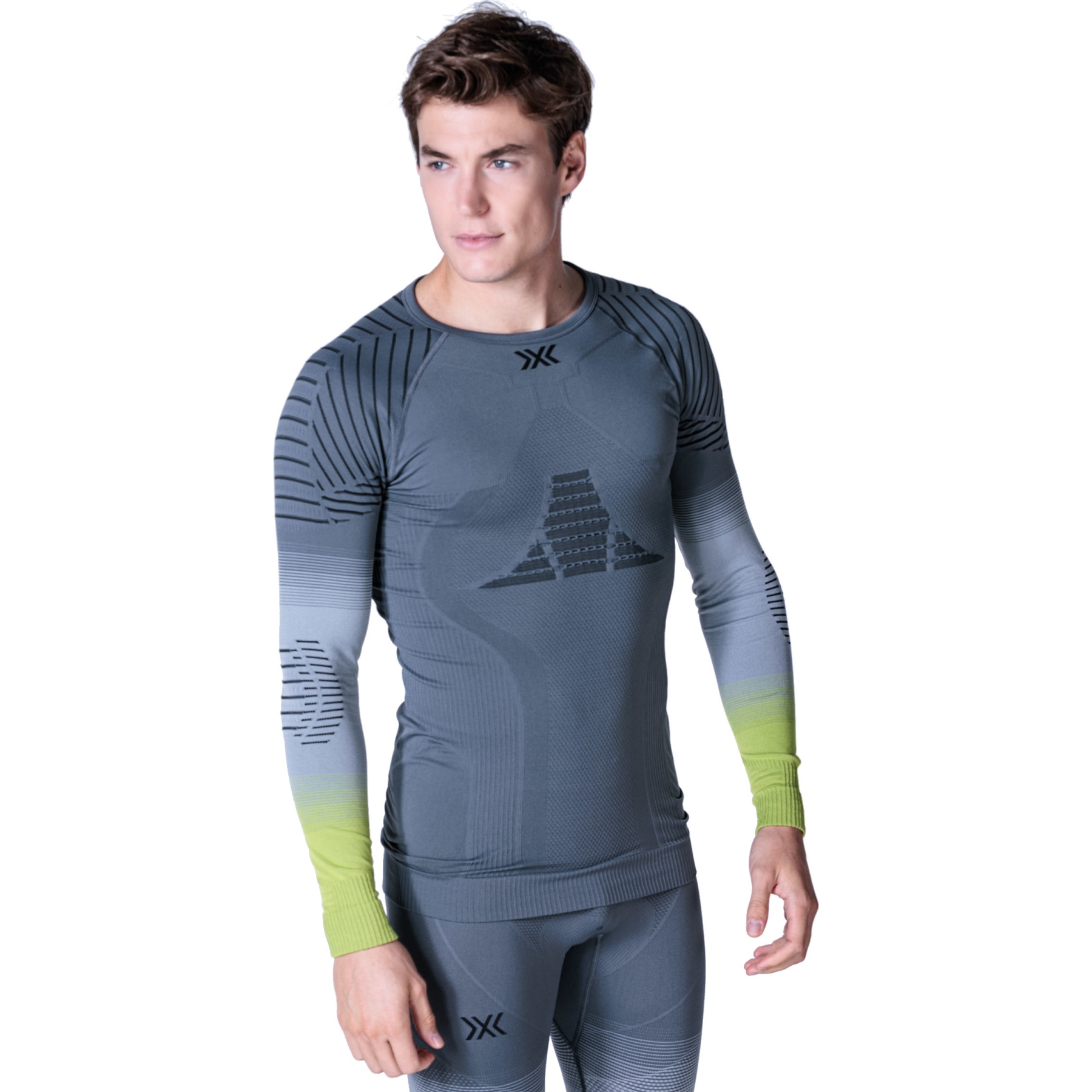 Productfoto van X-Bionic Invent FX Onderhemd met lange mouwen Heren - rhino grey/light grey/canary