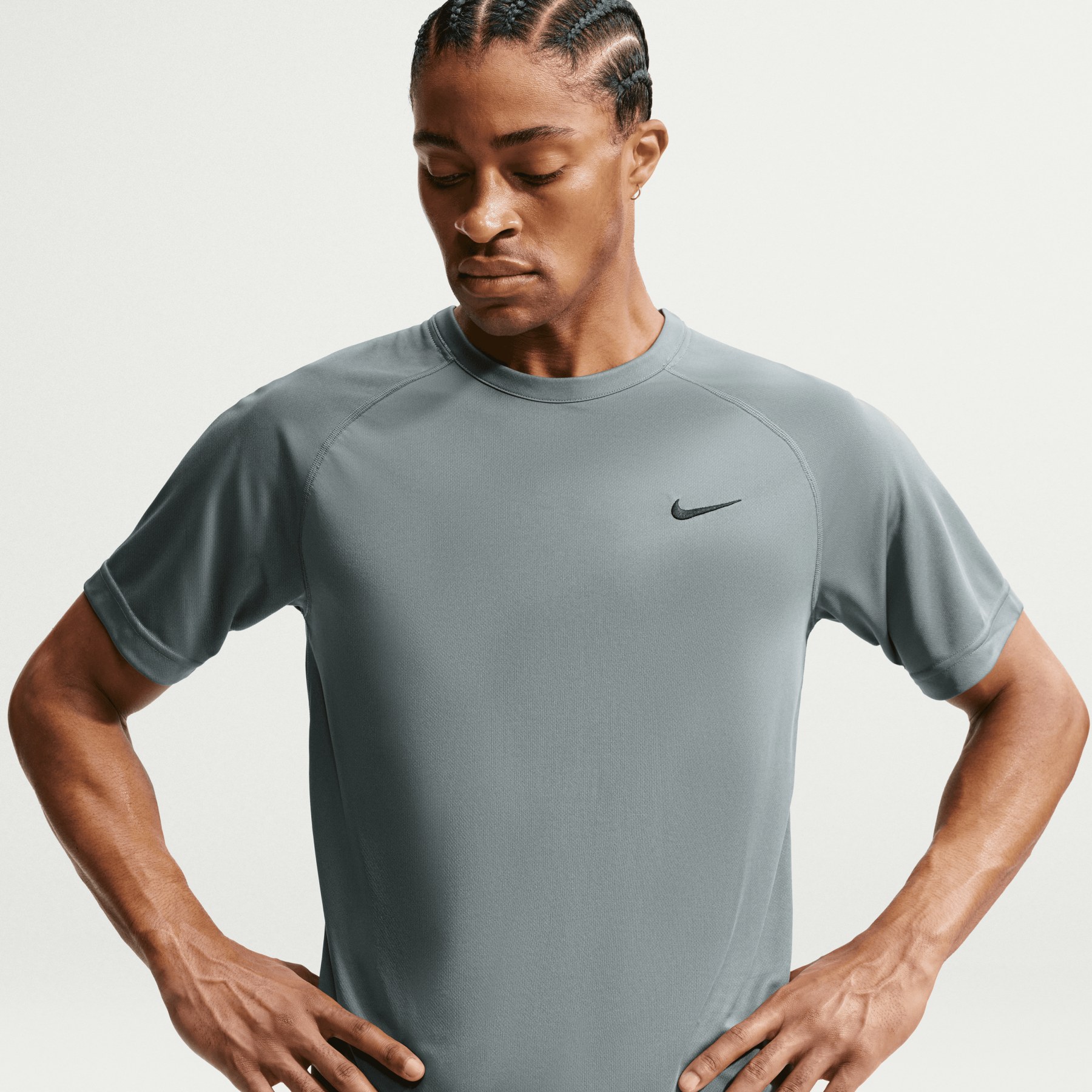 Nike Dri-FIT UV Flex Kurzarmshirt Herren - smoke grey/black IF2136