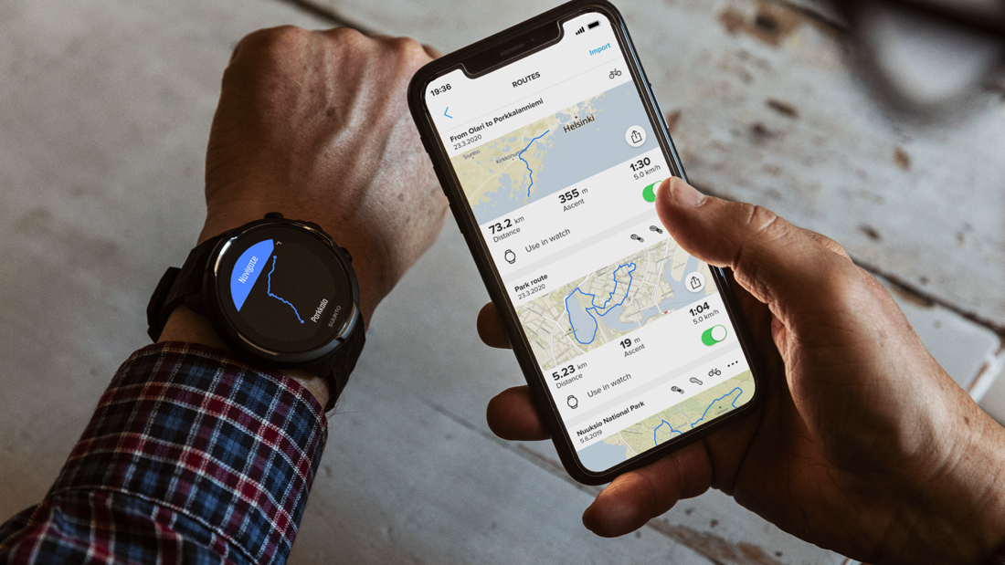 The Suunto 9 Connected to a Smartphone for Detailed Track Analytics