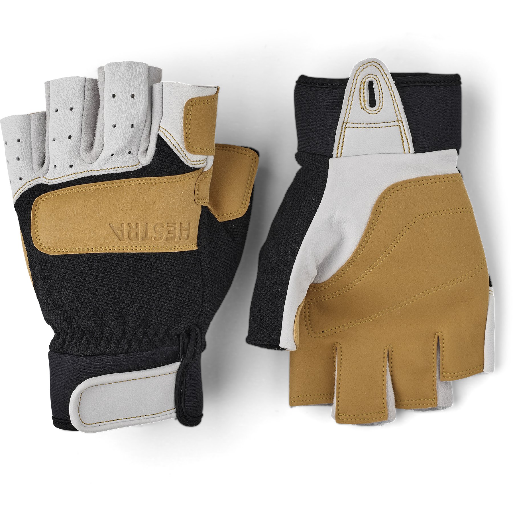 Productfoto van Hestra Climbers Short - 5 Finger Handschoenen - offwhite / black