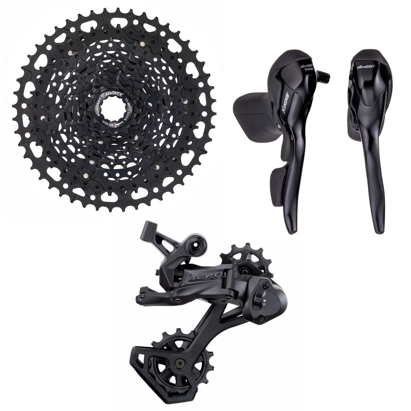 Photo produit de microSHIFT ADVENT X Groupe avec Levier de Frein/Vitesse pour Guidon de Course - 1x10 Vitesse