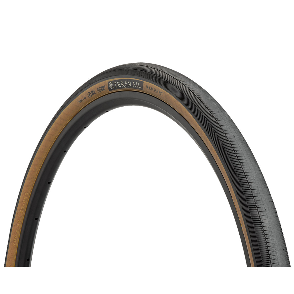 Productfoto van Teravail Rampart Folding Tire - Light and Supple - 42-622 - black / tanwall