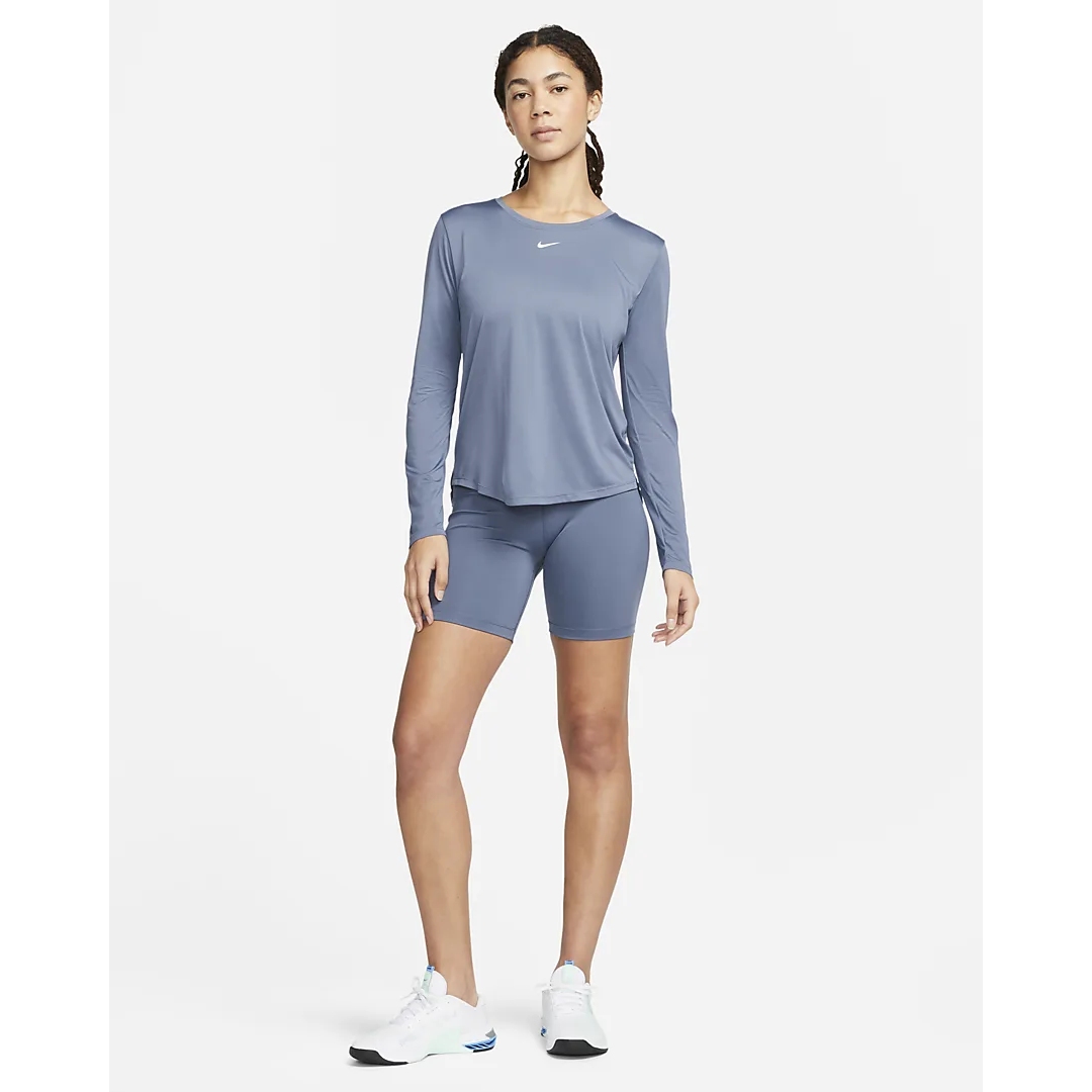 Nike Dri-Fit One Standard Fit Long-Sleeve Top Women - diffused blue/white  DD0641-491