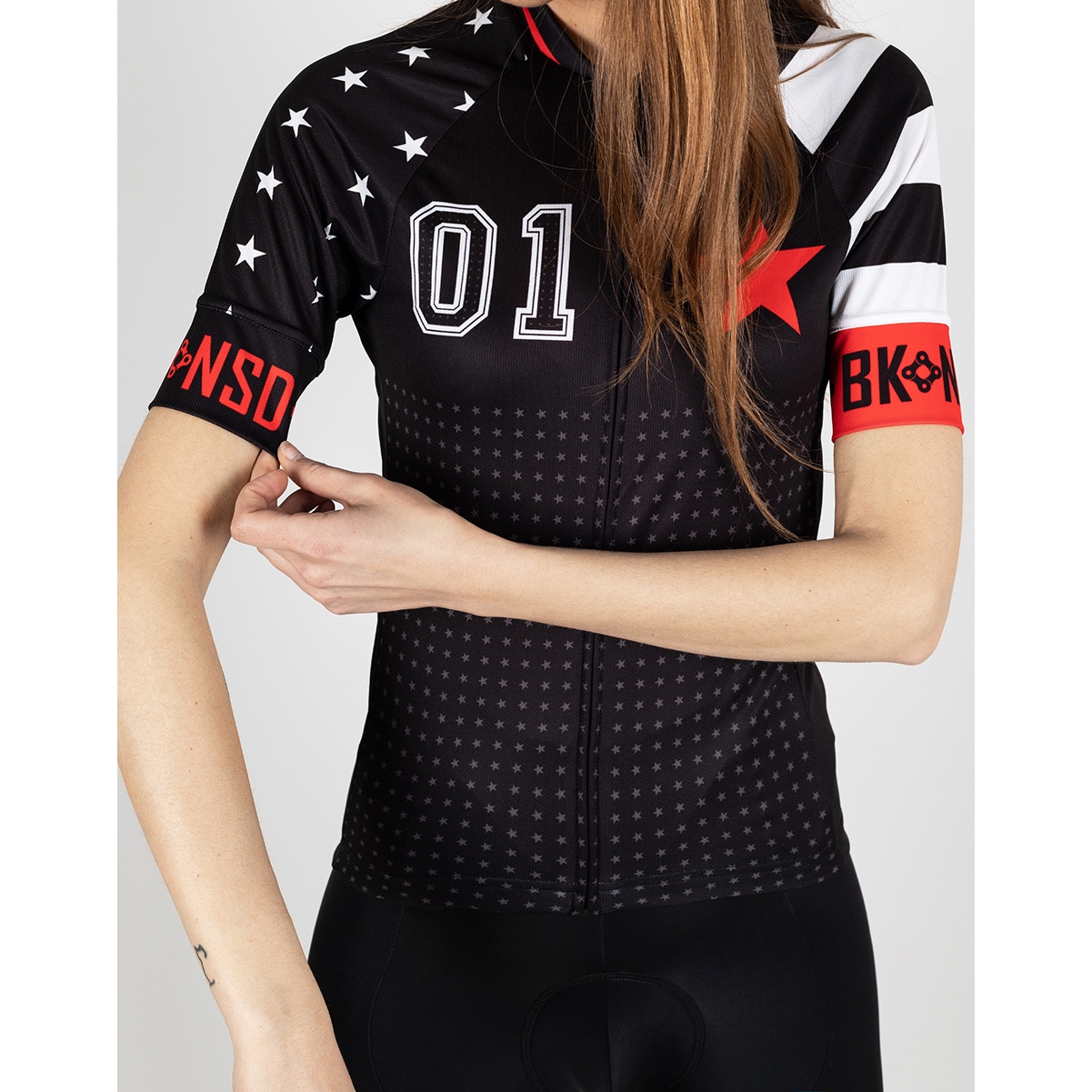 Bike Inside Cycling Wear Pure Style Short Sleeve Jersey Women Stars And Stripes