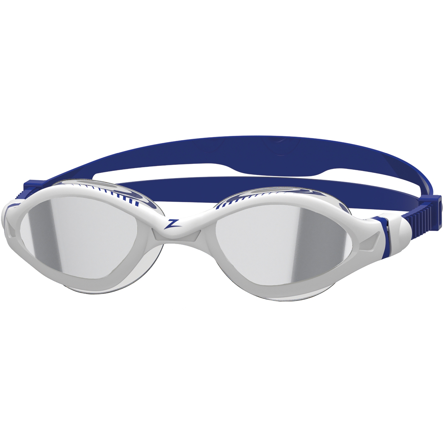 Picture of Zoggs Tiger LSR+ Mirror Swim Goggles - White/Blue/Mirrored Smoke