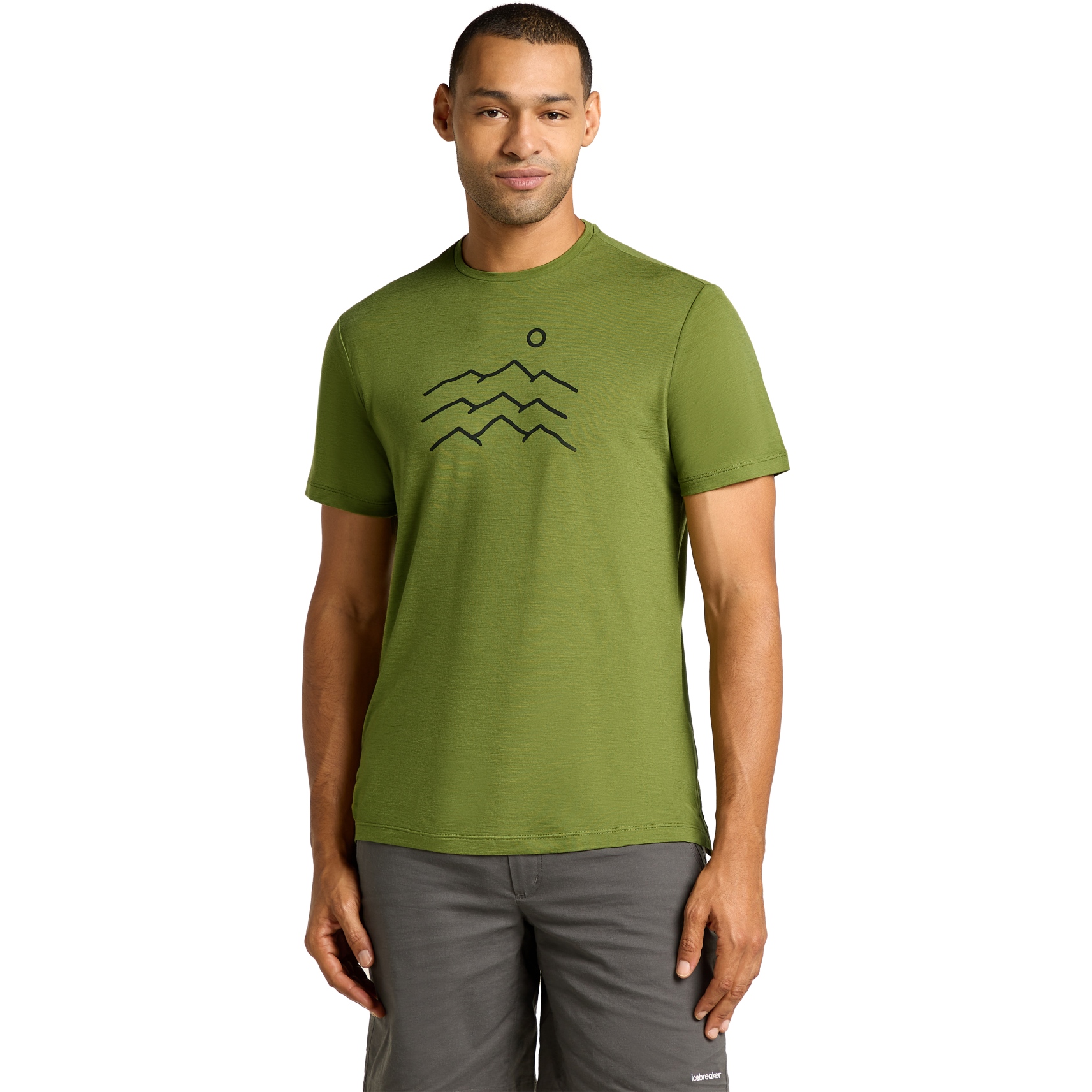 Photo produit de Icebreaker T-Shirt Homme - Merino 125 Cool-Lite™ Sphere Across the Peaks - Sphagnum