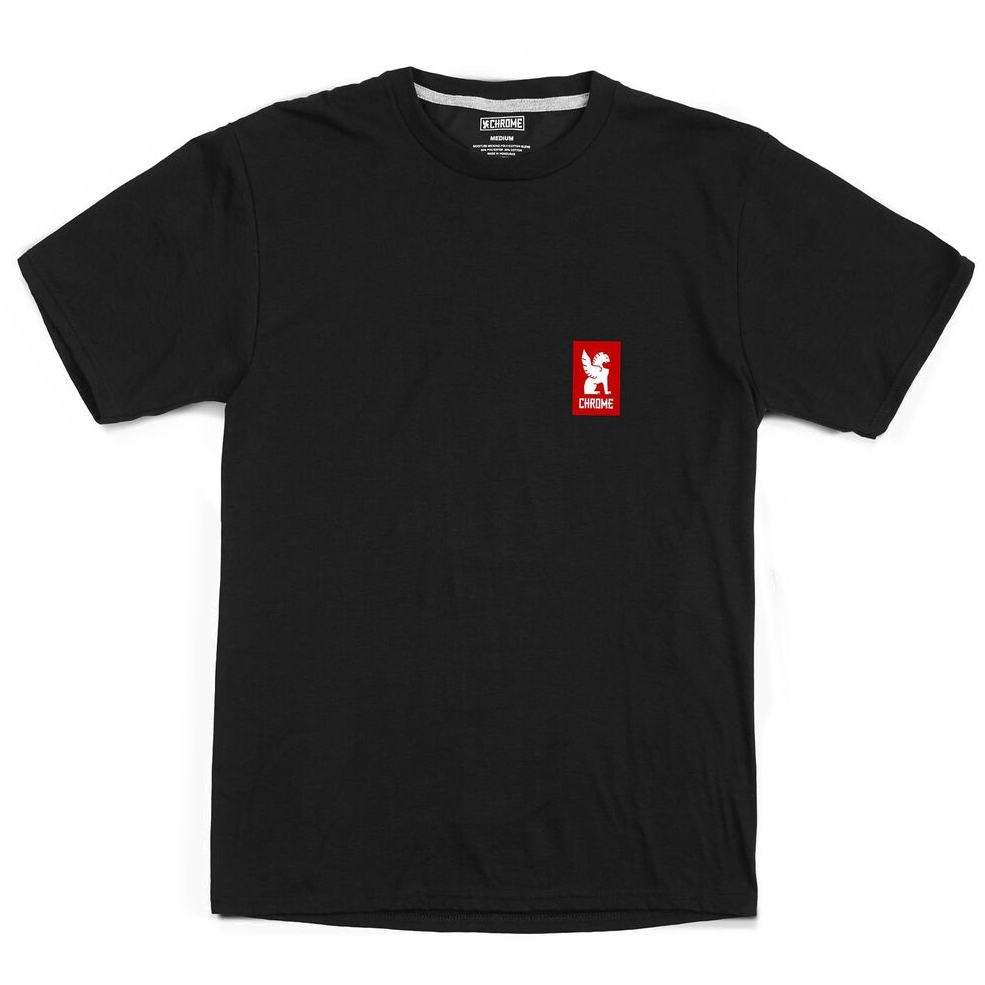 Picture of CHROME Vertical Red Logo Tee - black/red