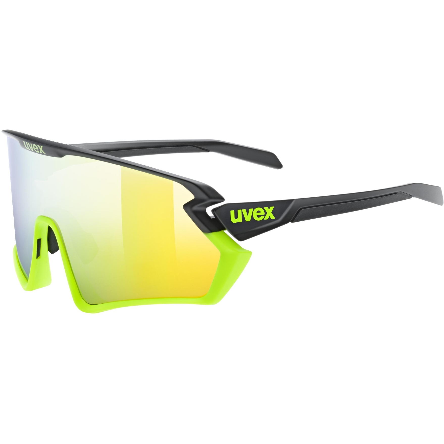 Image of Uvex sportstyle 231 2.0 Glasses - black yellow matt/supravision mirror yellow