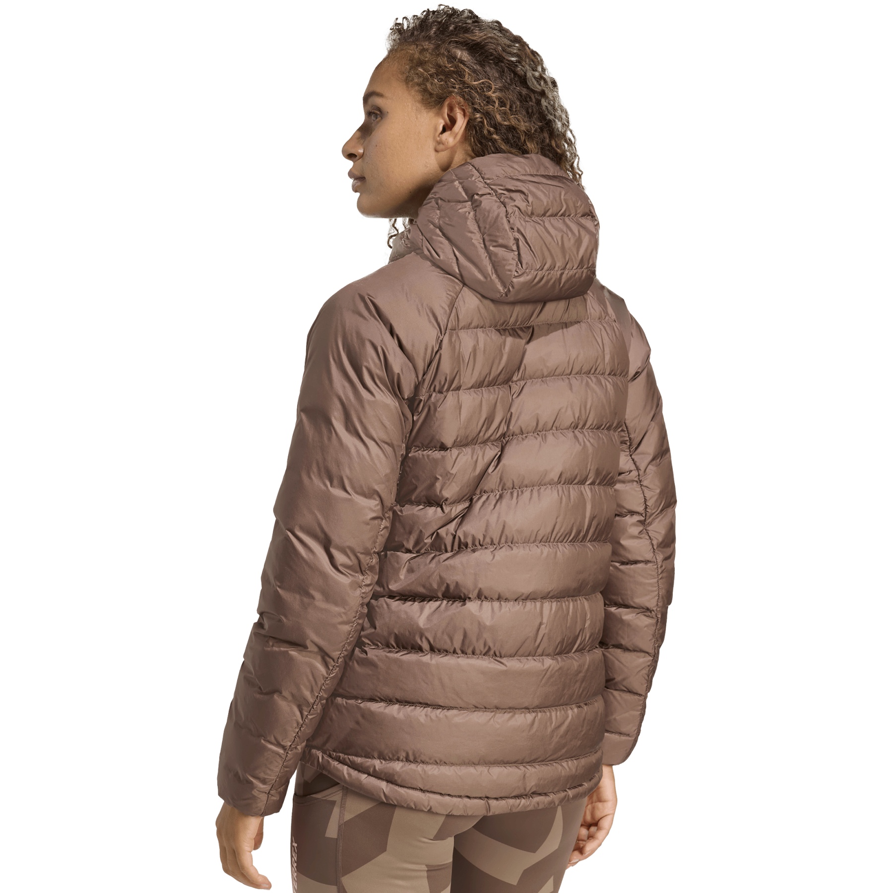 adidas TERREX Xperior CLIMAWARM+ Down Hooded Jacket Women - earth