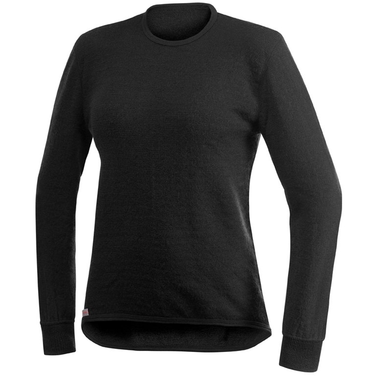 Productfoto van Woolpower Crewneck 200 Unisex Hemd met Lange Mouwen - zwart
