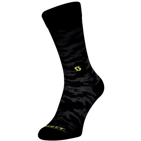 Picture of SCOTT Trail Camo Crew Socks - black/sulphur yellow