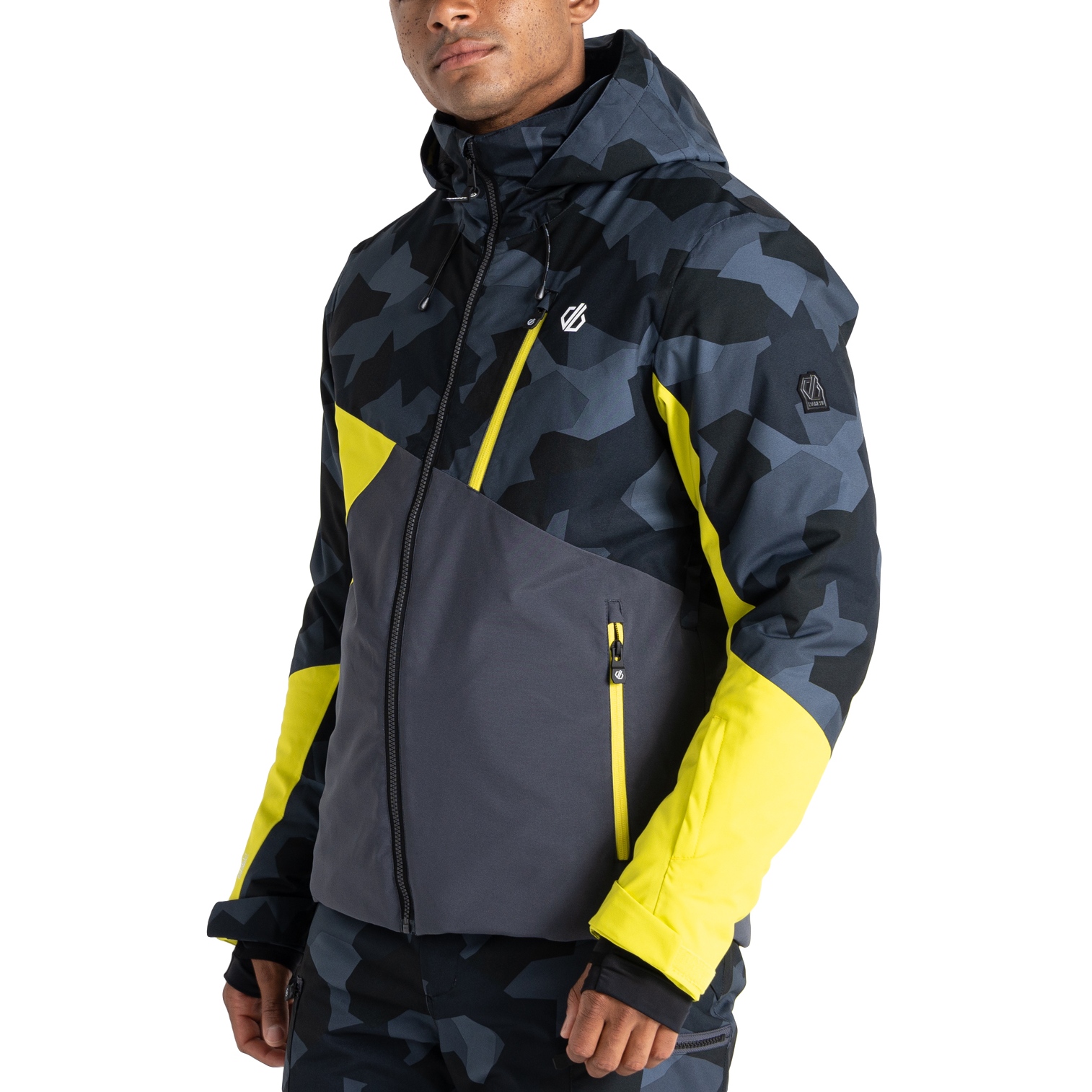 Picture of Dare 2b Baseplate Ski Jacket - NLJ Neon Spring/Black Geo Camo Print