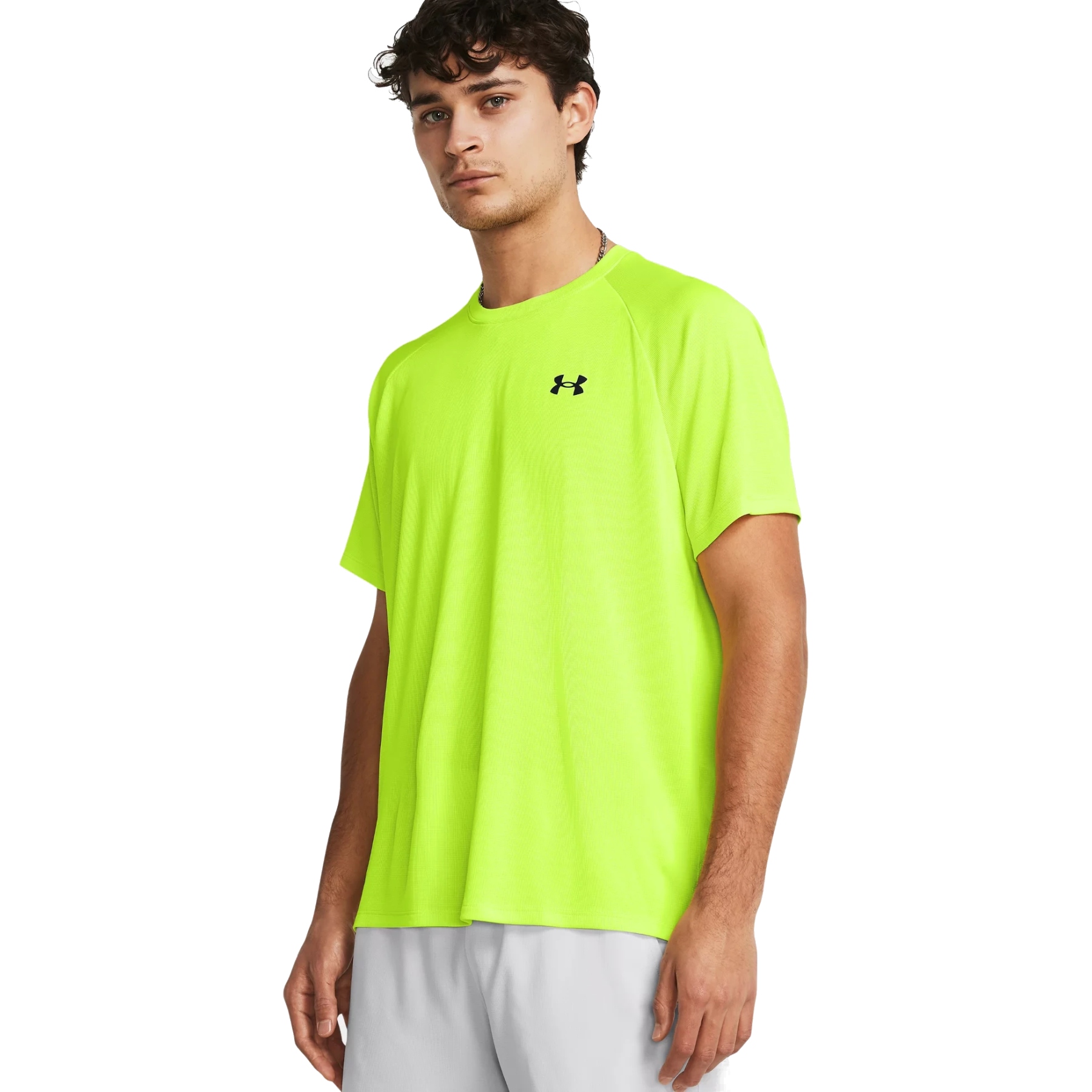 Picture of Under Armour UA Tech™ Textured Short Sleeve Shirt Men - High Vis Yellow/Black