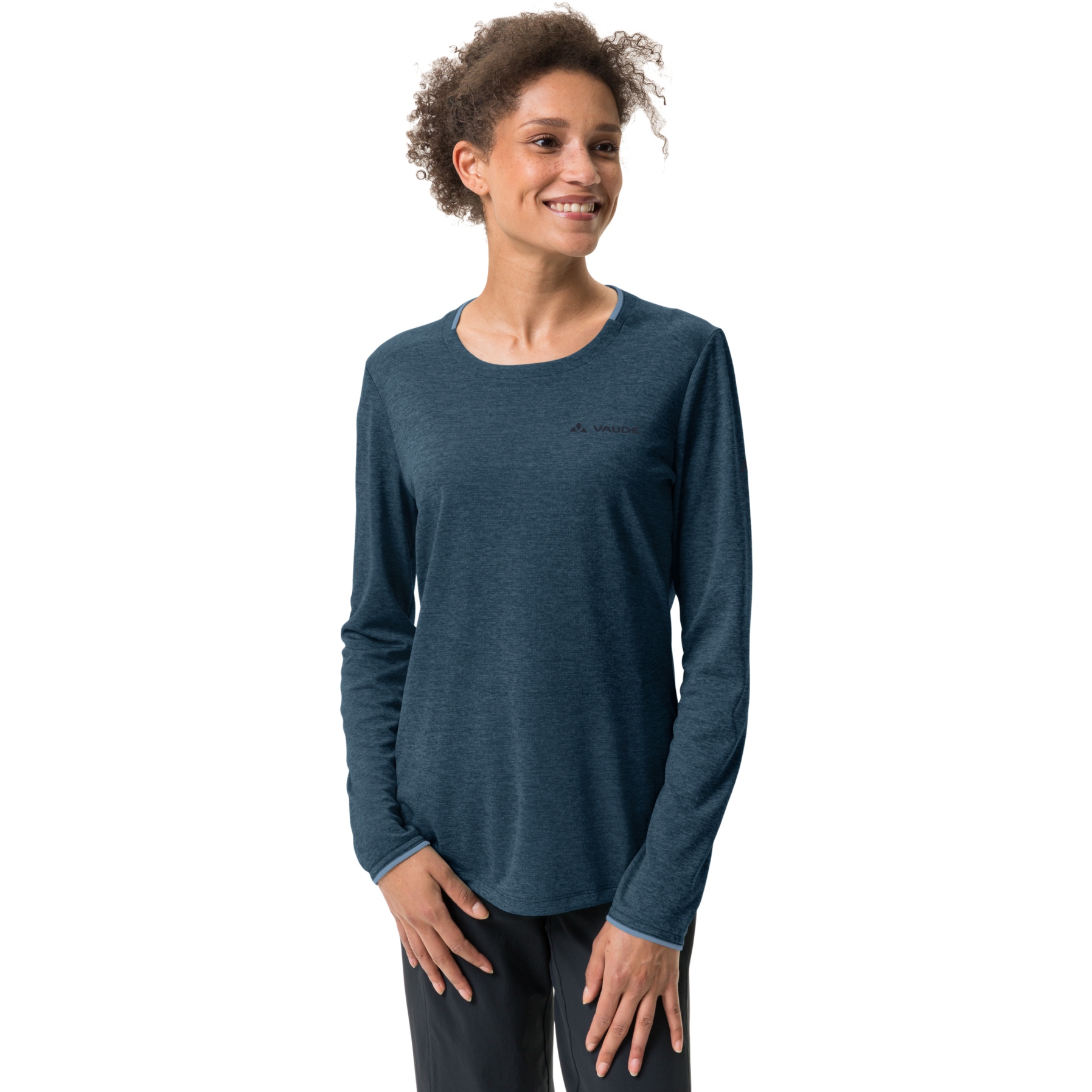 Image of Vaude Essential LS T-Shirt Women - dark sea uni