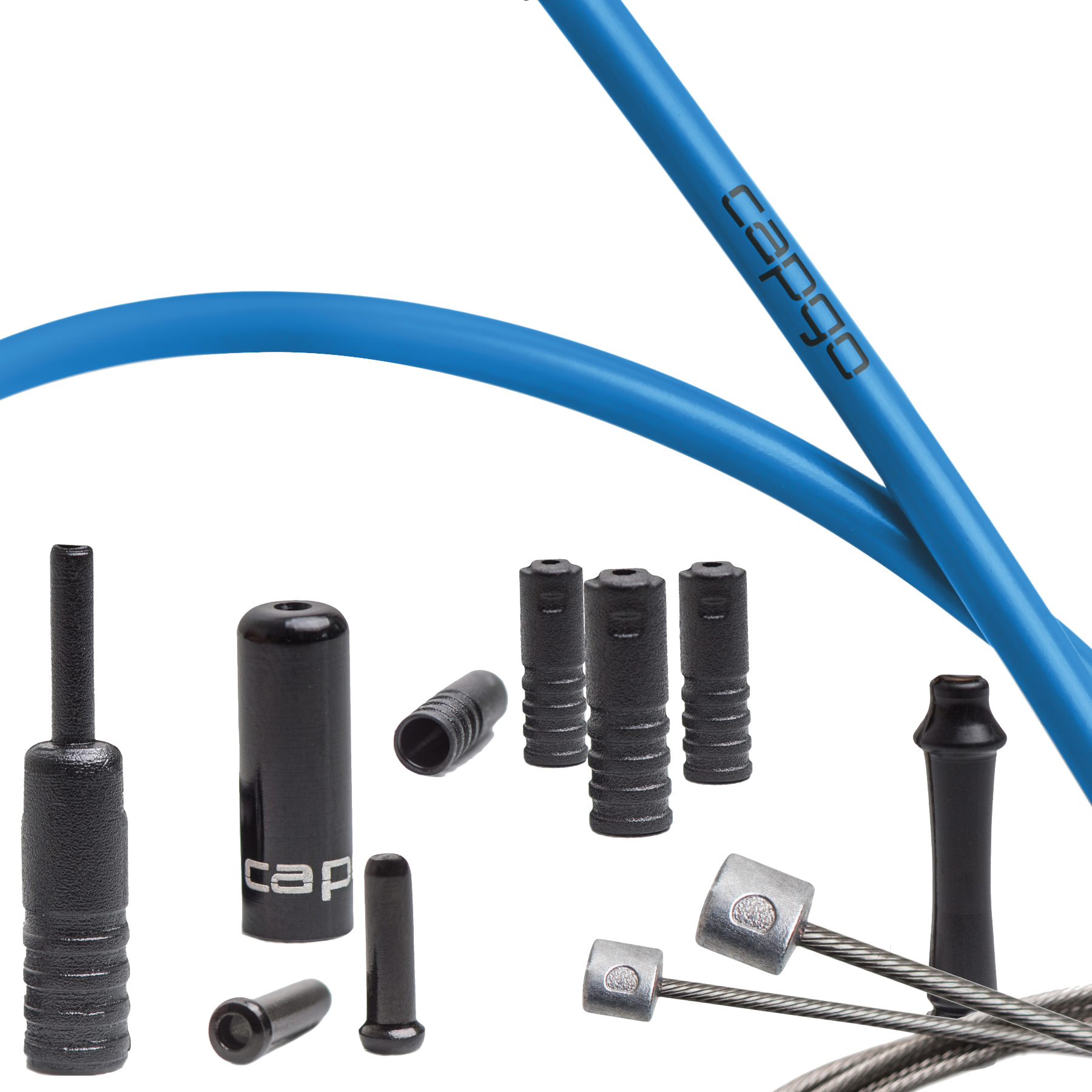 Picture of capgo Blue Line Shift Cable Set - Stainless Steel - PTFE - Shimano/SRAM - blue