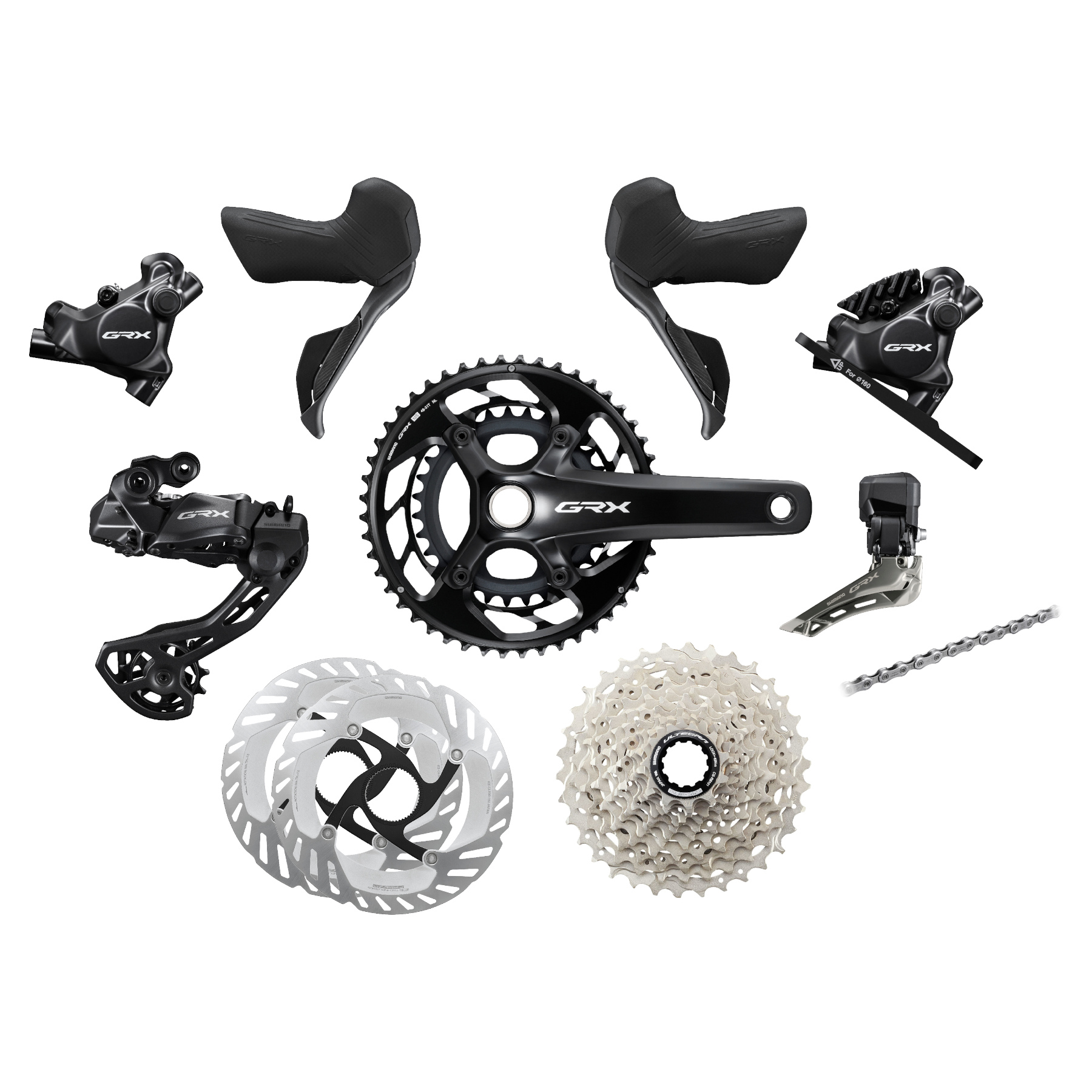 Picture of Shimano GRX RX825 Groupset - Di2 | 2x12-speed | with CS-R8101 Cassette (11-34T)