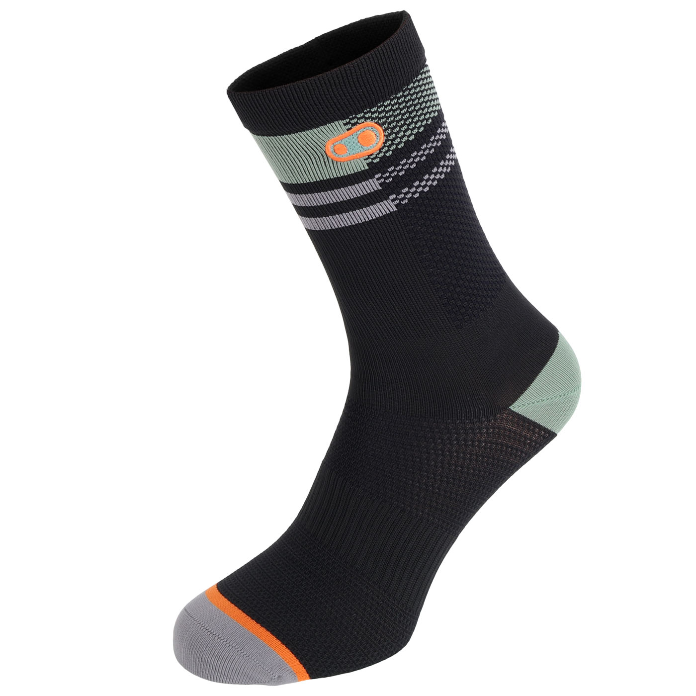 Image of Crankbrothers Icon MTB Socks - black/orange/green