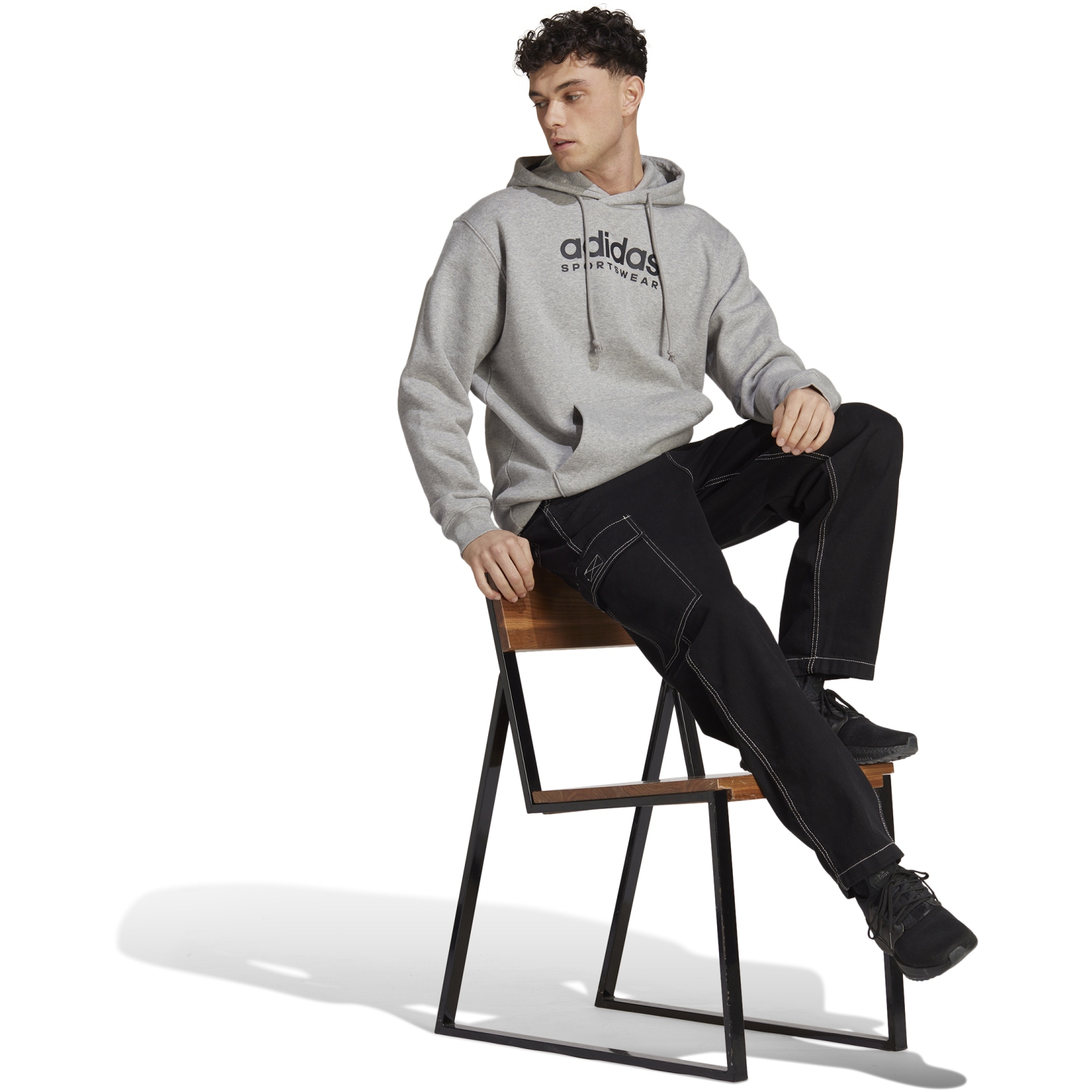 adidas All SZN Fleece Graphic Men | medium IC9772 heather - Hoodie grey BIKE24
