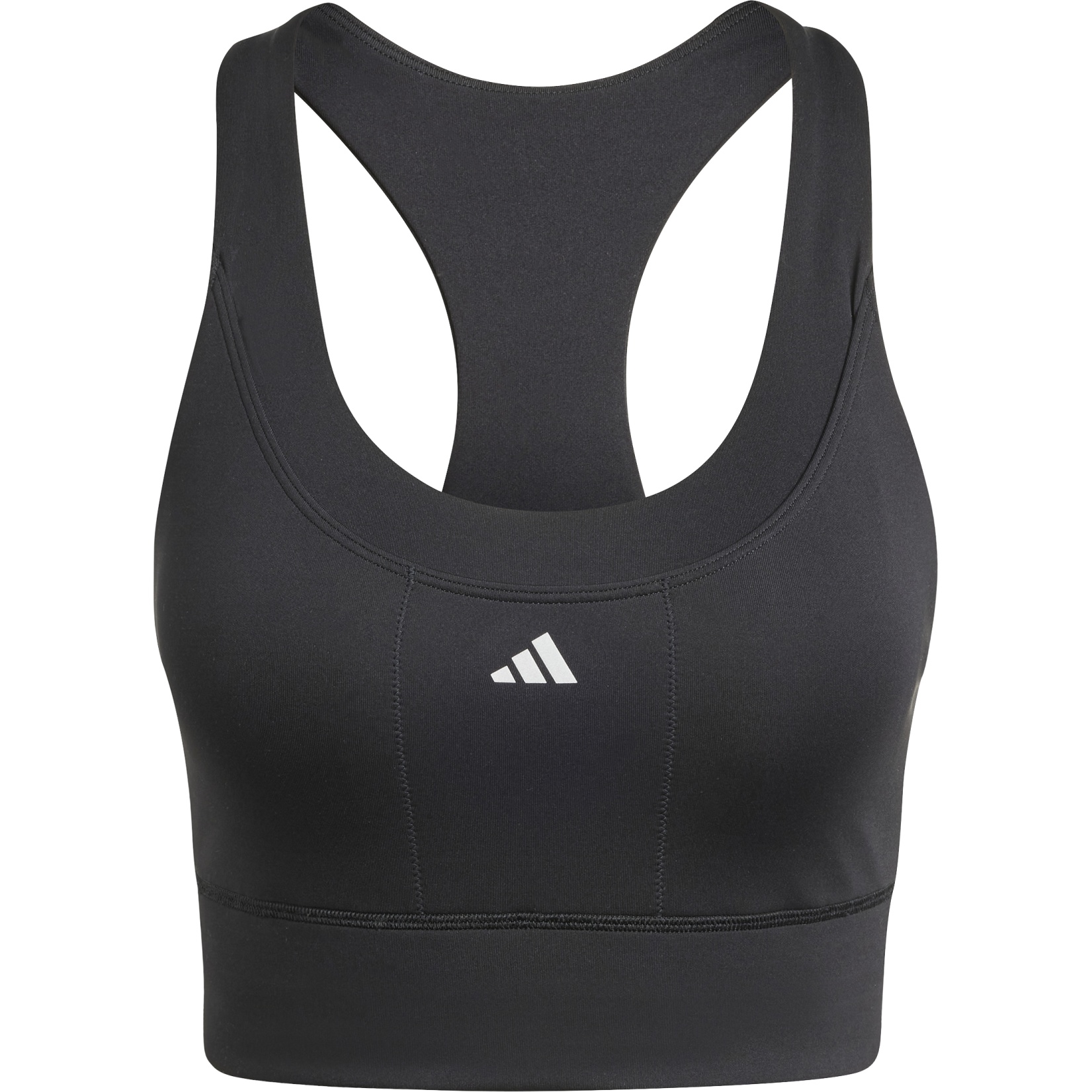 adidas Run Pocket Sport BH mit mittlerer Unterstutzung Damen KorbchengroBe A B schwarz IX1553