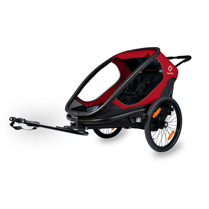 Productfoto van Hamax Outback Bike Trailer for 2 Kids - red / black