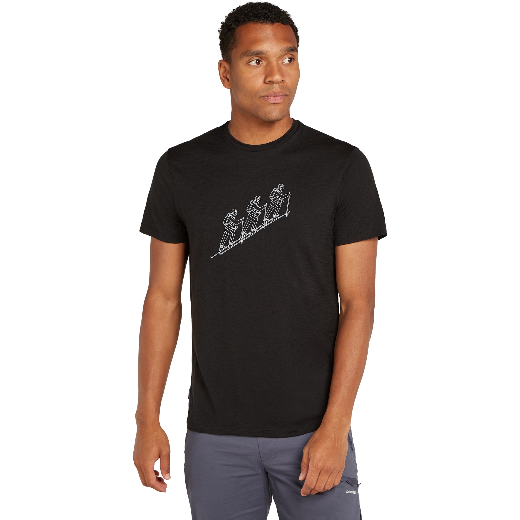 Imagen de Icebreaker Camiseta Hombre - Merino 150 Tech Lite Natural Ski Tour - Negro