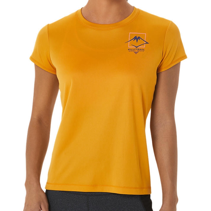 Asics t shirt femme jaune online