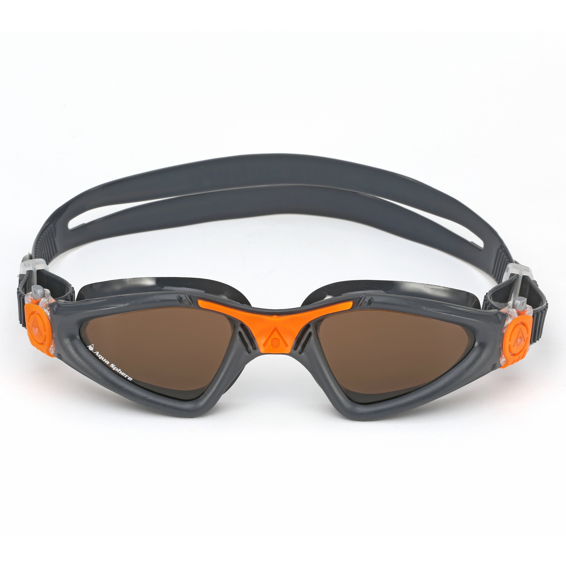Productfoto van AQUASPHERE Kayenne Zwembril - Bruin gepolariseerd - Grijs/Oranje