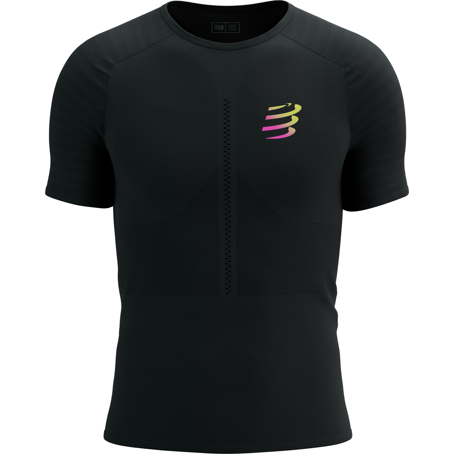 Picture of Compressport Racing T-Shirt Men - black/safety yellow