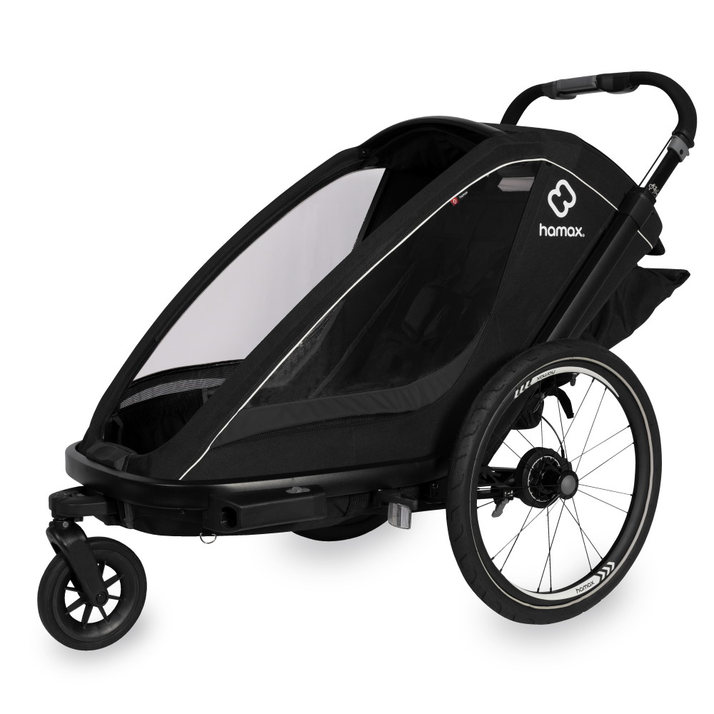 Hamax Breeze One Fietskar voor 1 Kind Incl. dissel en buggywiel zwart