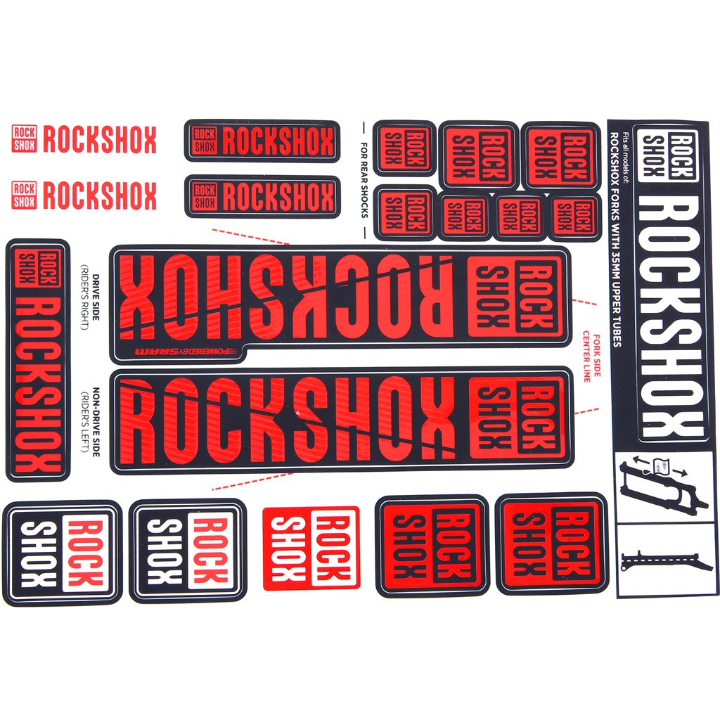 Productfoto van RockShox Decal Kit 35mm Stanchions - Pike/Lyrik/Yari/Domain/Revelation (2018+)