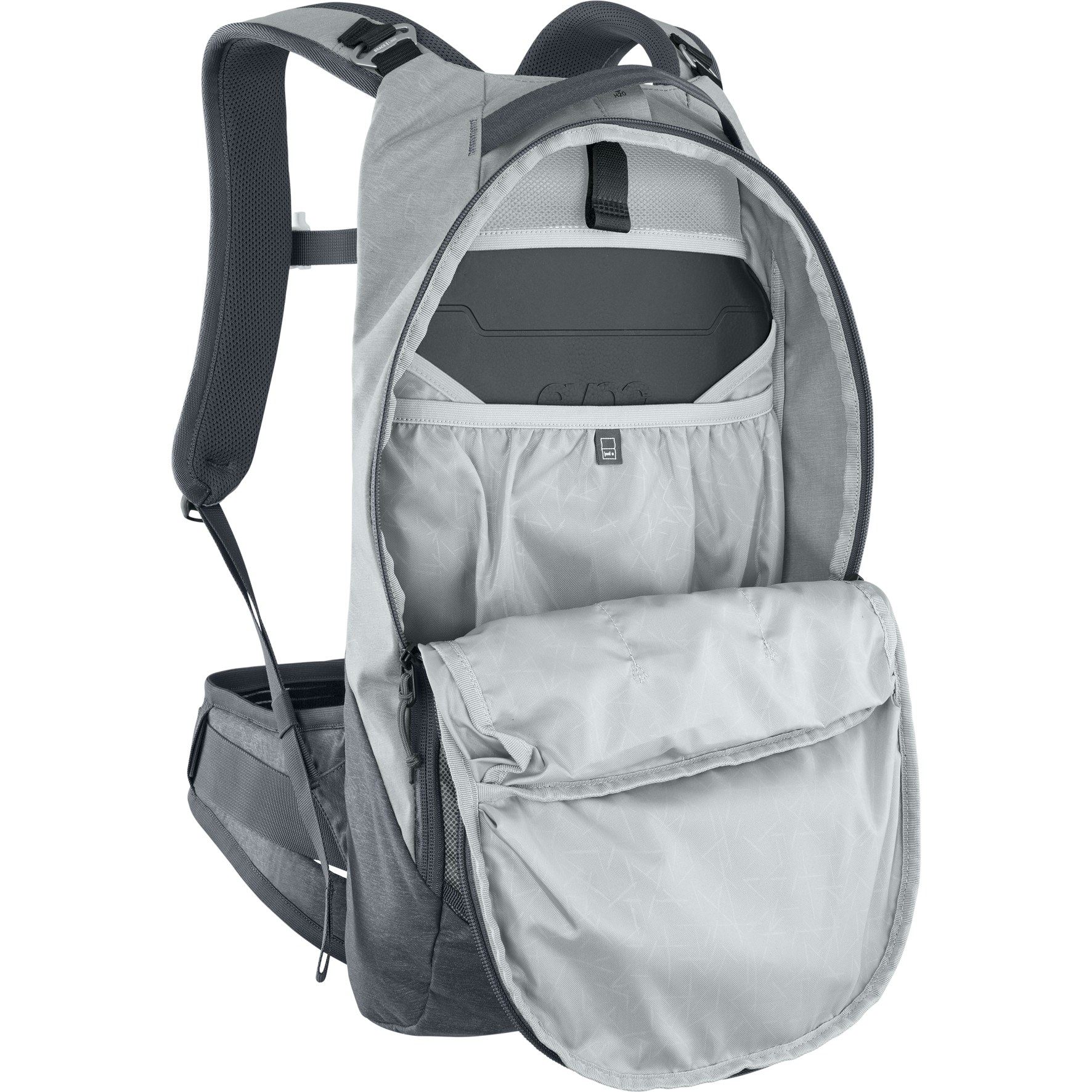 Mochila Trail Pro 10 litros negro - gris carbón con protector de esp