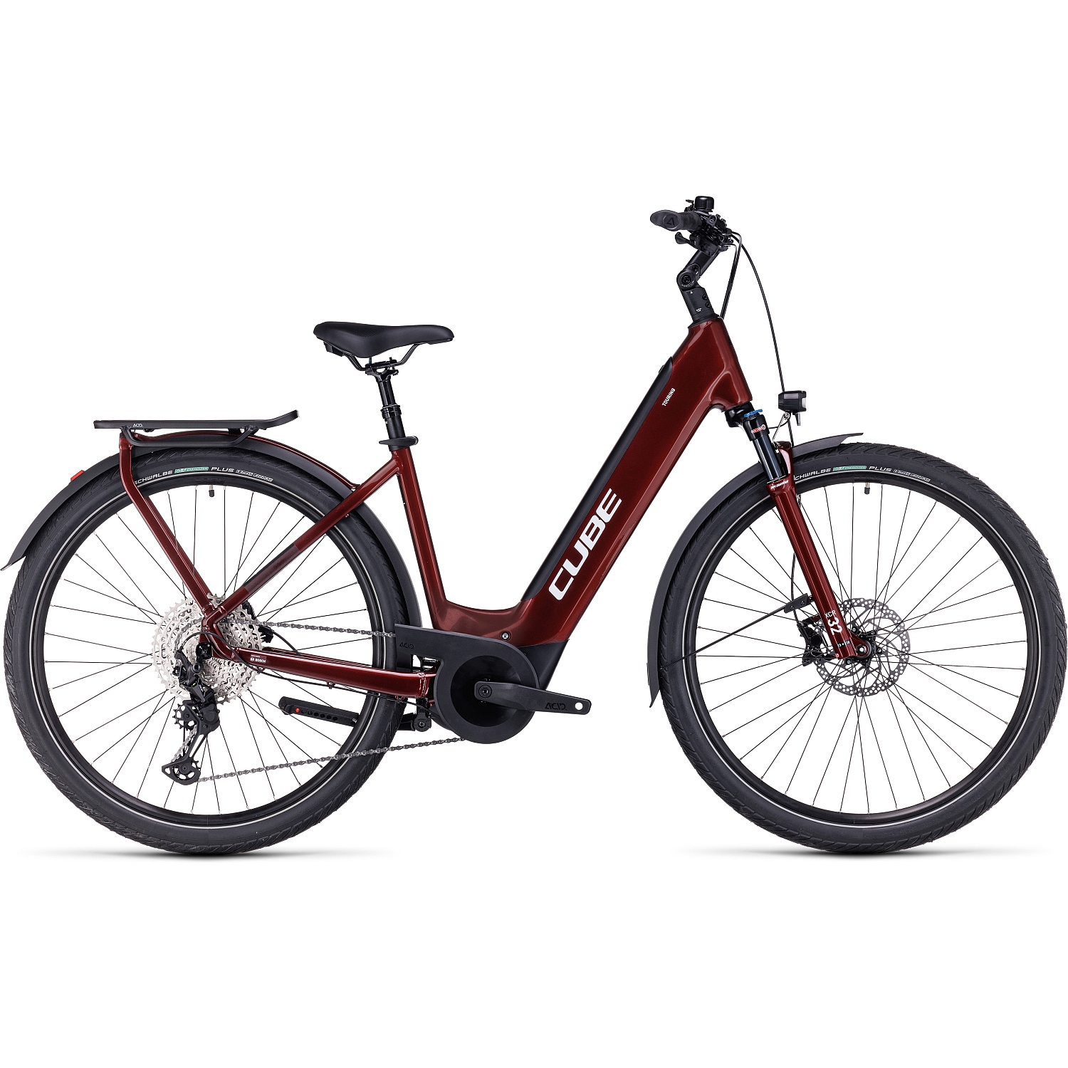 Picture of CUBE TOURING HYBRID EXC 625 - Easy Entry Electric Touring Bike - 2023 - red / white