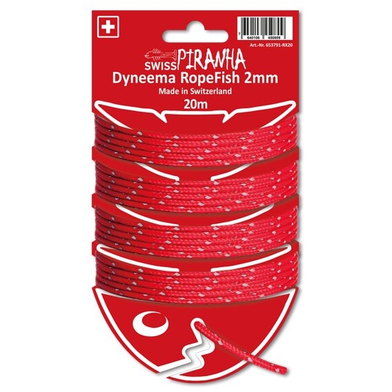 Productfoto van SwissPiranha RopeFish Dyneema Cord - 20m / 2mm / red-reflecting